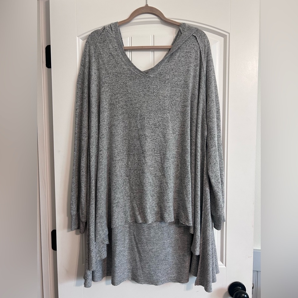 Gray Women's V-Neck Top
